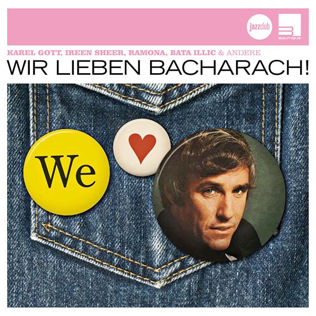 Wir-lieben-Bacharach CD-Artwork, Jeansjacke mit Ansteck-Buttons