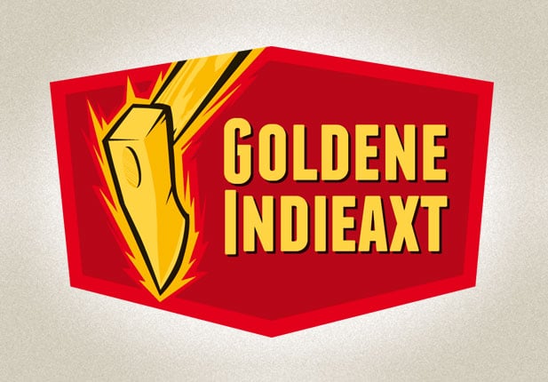 Goldene Indieaxt Logo-Design